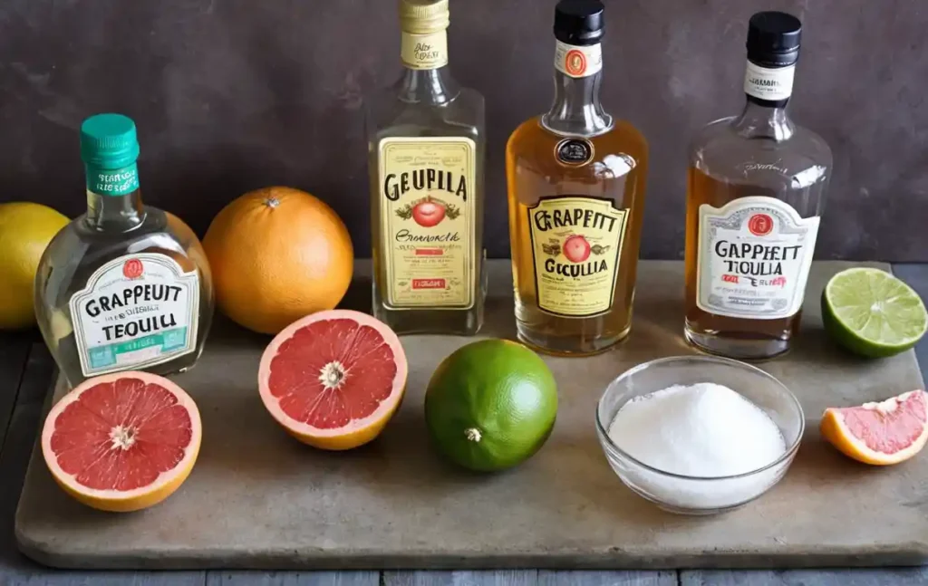 Ingredients for Grapefruit Tequila Drinks