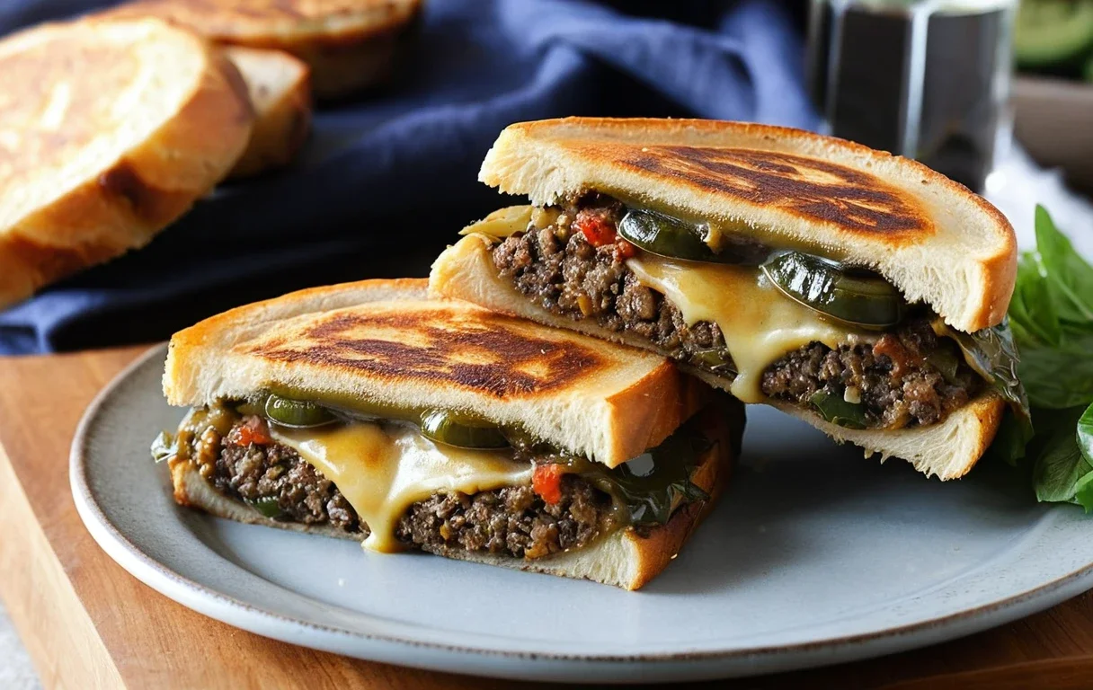 Mediterranean Stuffed Patty Melts